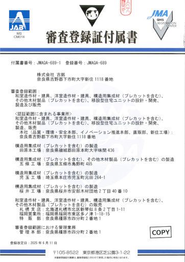 審査登録証付属書 画像